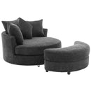 360° Swivel Accent Barrel Chair With Storage Ottoman & 4 Pillows, Modern Leisure Chair Round Accent For Living Room by HouseOfZazla