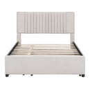 Upholstered Platform Bed With Drawers, Classic Headboard Design by Unique Piece Furniture