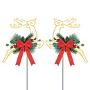 2-Pack LED Christmas Reindeer Pathway Stake Lights – Battery Powered