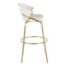 Jie - Fixed Height Contemporary Barstool With Swivel With Round Footrest (Set of 2) by HouseOfZazla