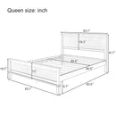 Queen Size Platform Bed With Tapered Pine Legs, No Box Spring Needed - White by HouseOfZazla