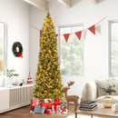 5/6/7/8/9 FT Pre-Lit Artificial Hinged Slim Pencil Christmas Tree by LJGDeals