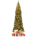 5/6/7/8/9 FT Pre-Lit Artificial Hinged Slim Pencil Christmas Tree by LJGDeals