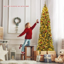 5/6/7/8/9 FT Pre-Lit Artificial Hinged Slim Pencil Christmas Tree by LJGDeals