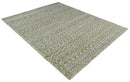 Recycled Silk Hand Knotted Area Rug Ivory Beige Brown Modern Southwestern 9x12 10x14