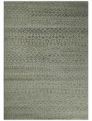 9x12 and 10x14 Hand Knotted Ivory, Beige and Brown  Modern Contemporary Southwestern Tribal Trellis Recycled Silk Area Rug | OP28