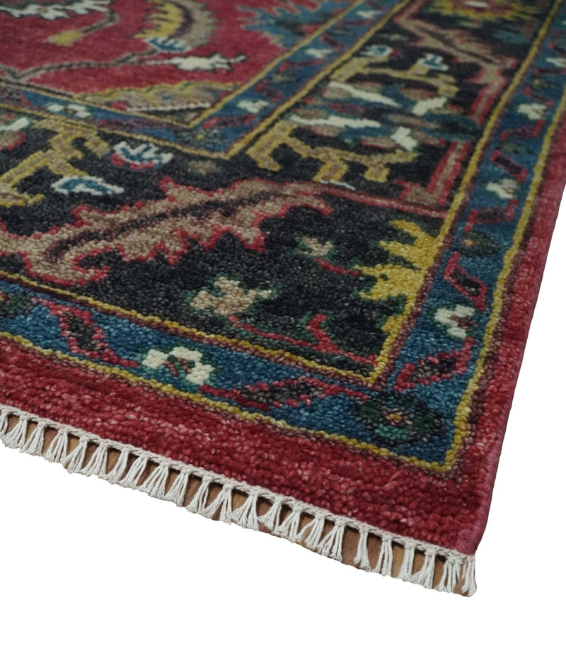 9x12 Antique Hand Knotted Rust and Charcoal Traditional Oushak Wool Area Rug | TRDCP1371912