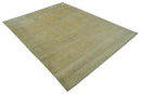9x12 Antique Oriental Oushak Beige Hand knotted Wool Area Rug