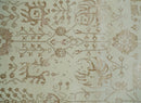 Beige and Brown Vintage Traditional Persian Hand Knotted Wool Silk Area Rug 9x12