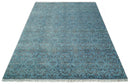 9x12 Fine Hand Knotted Blue and Brown Traditional Vintage Persian Wool and Silk Area Rug | AGR32
