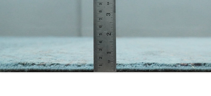 9x12 Fine Hand Knotted Blue and Brown Traditional Vintage Persian Wool and Silk Area Rug | AGR32