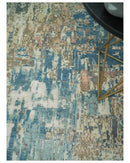9x12 Fine Hand Knotted Brown Multicolor Modern Abstract Wool Area Rug | AGR34