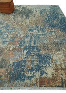 9x12 Fine Hand Knotted Brown Multicolor Modern Abstract Wool Area Rug | AGR34