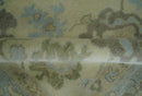 9x12 Hand Knotted Antique Style Beige and Silver Traditional Wool Rug