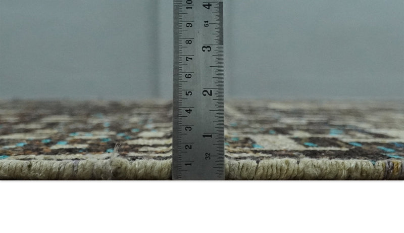 9x12 Hand Knotted Beige and Brown Modern Abstract Contemporary Recycled Silk Area Rug | OP36