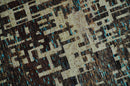 9x12 Hand Knotted Beige and Brown Modern Abstract Contemporary Recycled Silk Area Rug | OP36