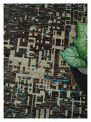 9x12 Hand Knotted Beige and Brown Modern Abstract Contemporary Recycled Silk Area Rug | OP36