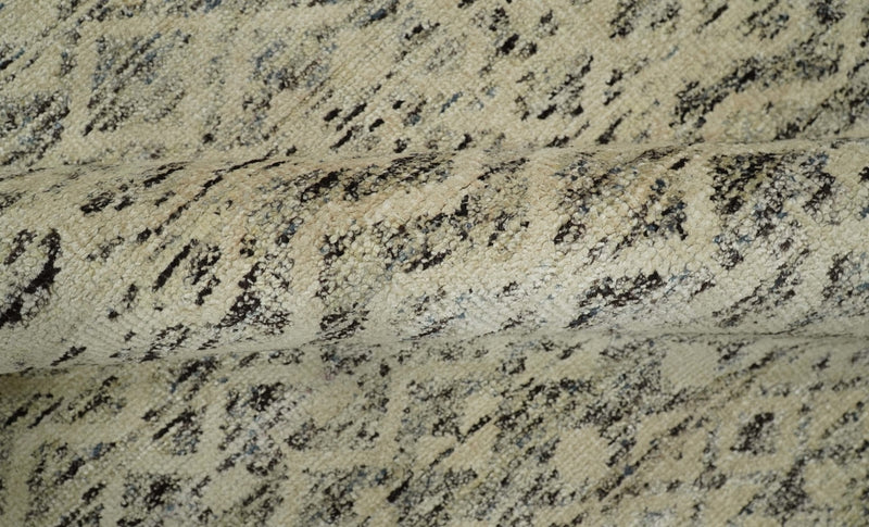 9x12 Hand Knotted Beige and Brown  Modern Contemporary Southwestern Tribal Trellis Recycled Silk Area Rug | OP18