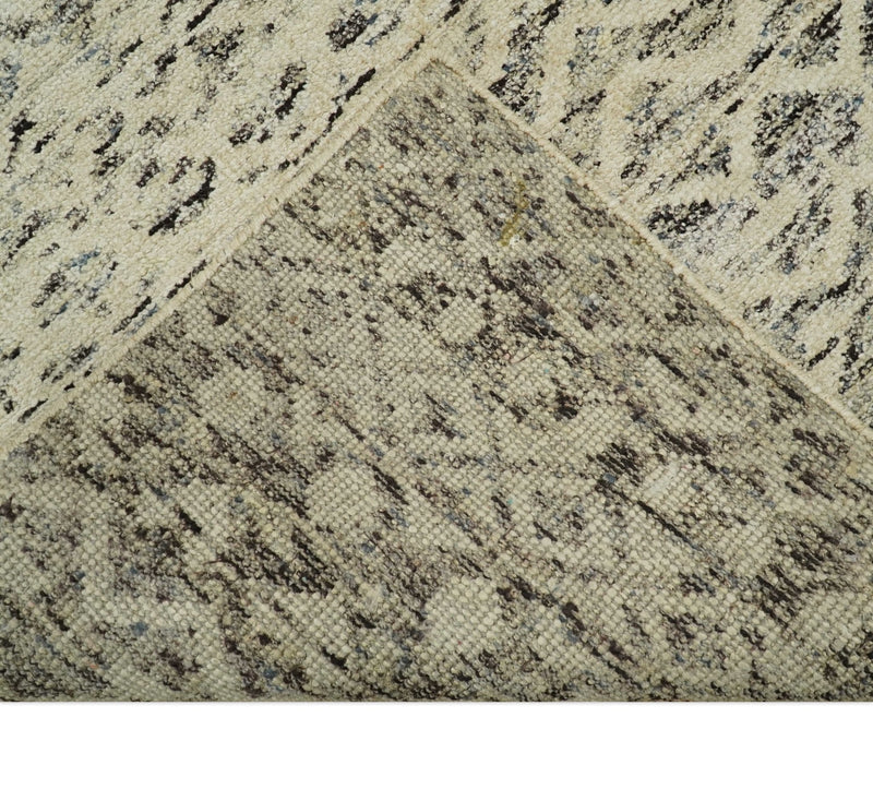 9x12 Hand Knotted Beige and Brown  Modern Contemporary Southwestern Tribal Trellis Recycled Silk Area Rug | OP18