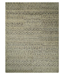 9x12 Hand Knotted Beige and Brown  Modern Contemporary Southwestern Tribal Trellis Recycled Silk Area Rug | OP18