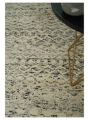 9x12 Hand Knotted Beige and Brown  Modern Contemporary Southwestern Tribal Trellis Recycled Silk Area Rug | OP18