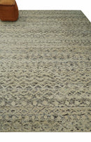 9x12 Hand Knotted Beige and Brown  Modern Contemporary Southwestern Tribal Trellis Recycled Silk Area Rug | OP18