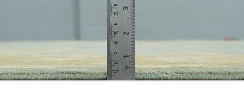 9x12 Hand Knotted Blue and Brown Traditional Antique Style Wool Area Rug