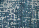 9x12 Hand Knotted Blue and Silver Modern Abstract Contemporary Recycled Silk Area Rug | OP3
