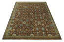 9x12 Hand Knotted Brown and Beige Traditional Floral Wool Area Rug by The Rug Decor