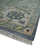 9x12 Hand Knotted Gray, Charcoal and Olive Traditional Wool Rug