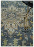 9x12 Hand Knotted Gray, Charcoal and Olive Traditional Wool Rug