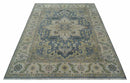 9x12 Hand Knotted Gray, Charcoal and Olive Traditional Wool Rug