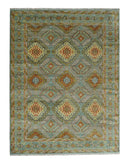 9x12 Hand Knotted Gray, Silver and Beige Oriental Traditional Wool Area Rug, Living Room and Bedroom Rug