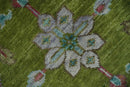 9x12 Hand Knotted Green, Silver and Maroon Traditional Wool Area Rug by The Rug Decor