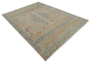 9x12 Hand Knotted Heriz Serapi Peach, Beige and Blue Area Rug