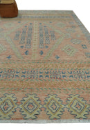 9x12 Hand Knotted Heriz Serapi Peach, Beige and Blue Area Rug