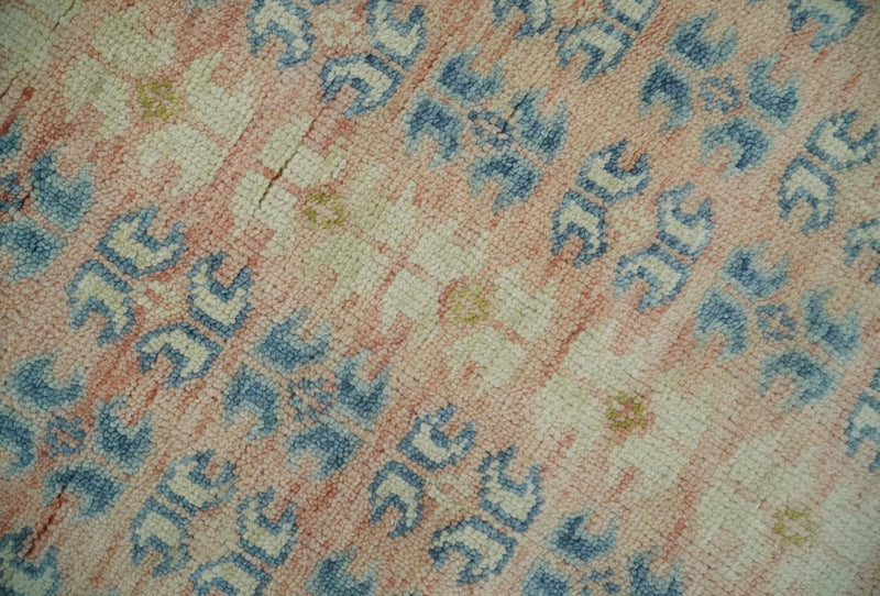 9x12 Hand Knotted Heriz Serapi Peach, Beige and Blue Area Rug
