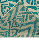 Ivory Blue Recycled Silk Area Rug 4x6 9x12 - Hand Knotted