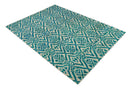 Ivory Blue Recycled Silk Area Rug 4x6 9x12 - Hand Knotted