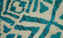 Ivory Blue Recycled Silk Area Rug 4x6 9x12 - Hand Knotted