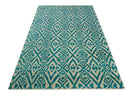 Ivory Blue Recycled Silk Area Rug 4x6 9x12 - Hand Knotted