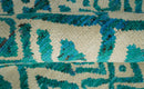 Ivory Blue Recycled Silk Area Rug 4x6 9x12 - Hand Knotted