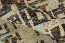 9x12 Hand Knotted Ivory and Brown Modern Abstract Contemporary Recycled Silk Area Rug | OP12