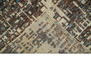 9x12 Hand Knotted Ivory and Brown Modern Abstract Contemporary Recycled Silk Area Rug | OP12