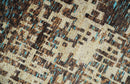 9x12 Hand Knotted Ivory and Brown Modern Abstract Contemporary Recycled Silk Area Rug | OP12