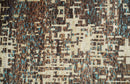 9x12 Hand Knotted Ivory and Brown Modern Abstract Contemporary Recycled Silk Area Rug | OP12