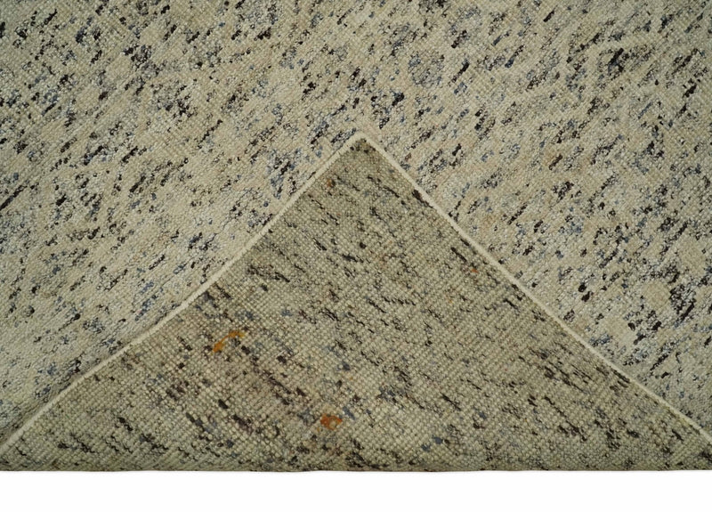 9x12 Hand Knotted Ivory, Gray and Brown Modern Contemporary Southwestern Tribal Trellis Recycled Silk Area Rug | OP23