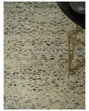 9x12 Hand Knotted Ivory, Gray and Brown Modern Contemporary Southwestern Tribal Trellis Recycled Silk Area Rug | OP23