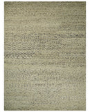 9x12 Hand Knotted Ivory, Gray and Brown Modern Contemporary Southwestern Tribal Trellis Recycled Silk Area Rug | OP23