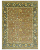 9x12 Hand Knotted Light Rust and Blue Traditional Wool Area Rug, Kids, Living Room and Bedroom Rug | AC38912